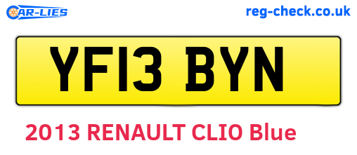 YF13BYN are the vehicle registration plates.