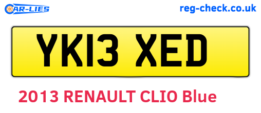 YK13XED are the vehicle registration plates.