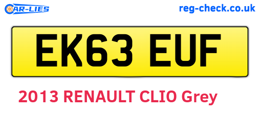 EK63EUF are the vehicle registration plates.