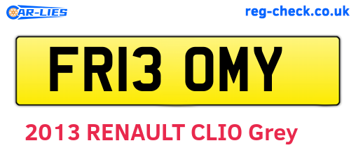 FR13OMY are the vehicle registration plates.