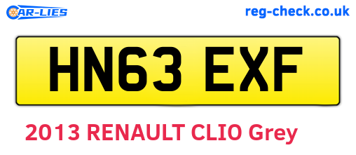 HN63EXF are the vehicle registration plates.