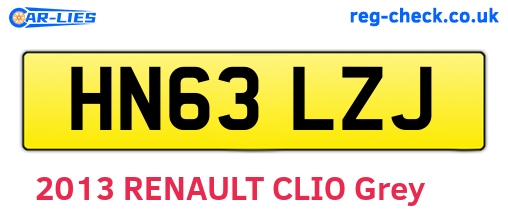 HN63LZJ are the vehicle registration plates.