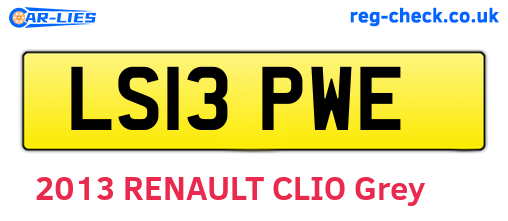 LS13PWE are the vehicle registration plates.