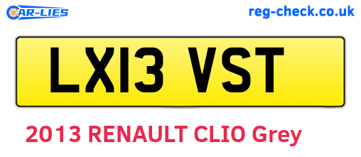LX13VST are the vehicle registration plates.