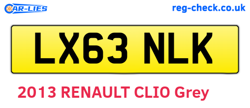 LX63NLK are the vehicle registration plates.