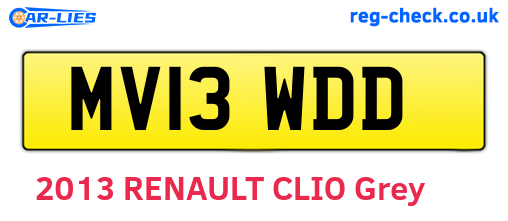 MV13WDD are the vehicle registration plates.