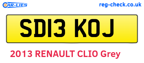 SD13KOJ are the vehicle registration plates.