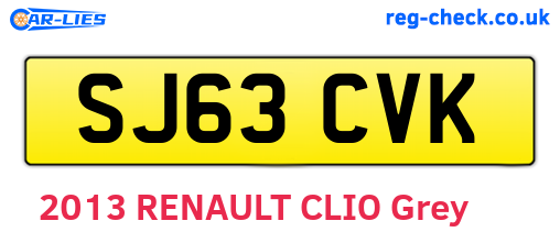 SJ63CVK are the vehicle registration plates.