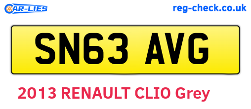 SN63AVG are the vehicle registration plates.