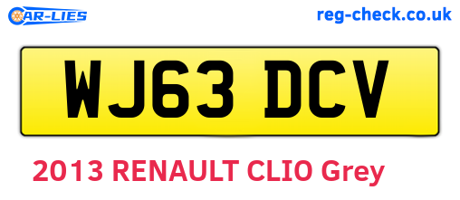 WJ63DCV are the vehicle registration plates.