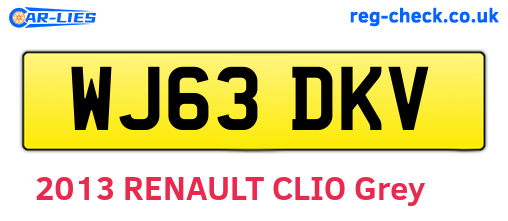 WJ63DKV are the vehicle registration plates.