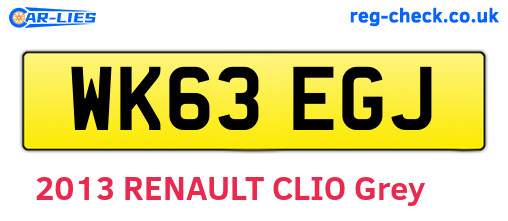 WK63EGJ are the vehicle registration plates.