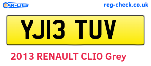 YJ13TUV are the vehicle registration plates.