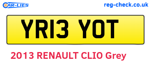 YR13YOT are the vehicle registration plates.