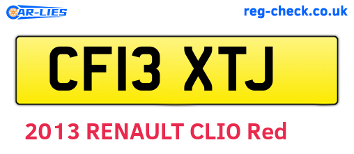 CF13XTJ are the vehicle registration plates.