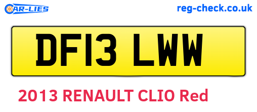 DF13LWW are the vehicle registration plates.