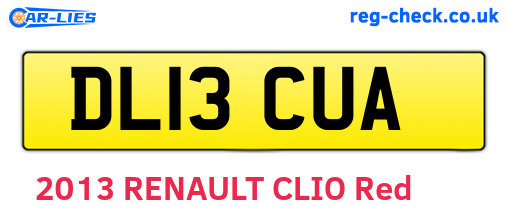 DL13CUA are the vehicle registration plates.