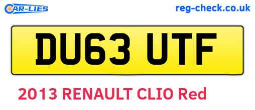 DU63UTF are the vehicle registration plates.