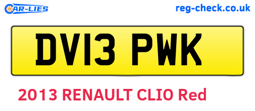 DV13PWK are the vehicle registration plates.