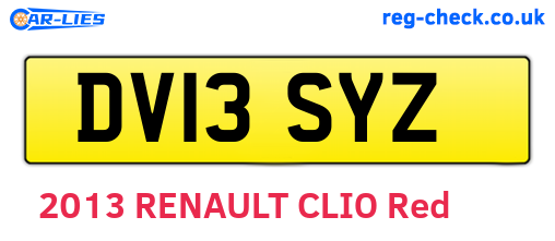 DV13SYZ are the vehicle registration plates.