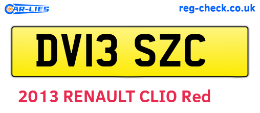 DV13SZC are the vehicle registration plates.