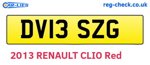 DV13SZG are the vehicle registration plates.
