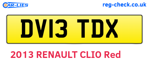 DV13TDX are the vehicle registration plates.