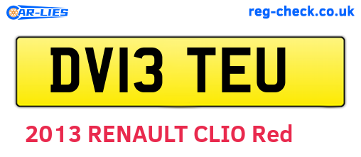 DV13TEU are the vehicle registration plates.