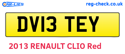 DV13TEY are the vehicle registration plates.