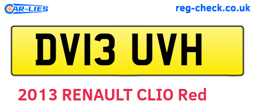 DV13UVH are the vehicle registration plates.