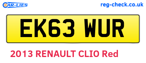 EK63WUR are the vehicle registration plates.