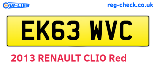 EK63WVC are the vehicle registration plates.
