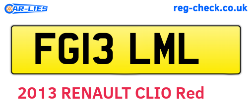FG13LML are the vehicle registration plates.