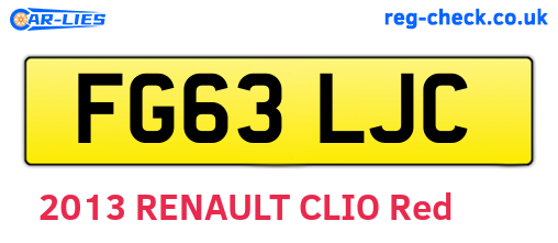 FG63LJC are the vehicle registration plates.