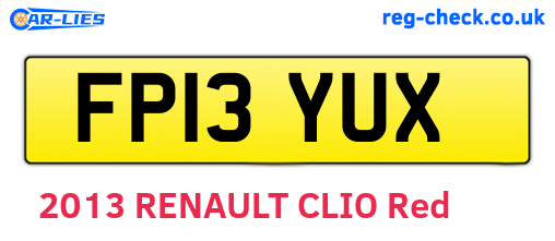 FP13YUX are the vehicle registration plates.