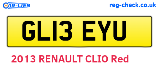 GL13EYU are the vehicle registration plates.