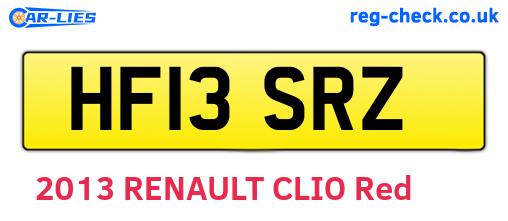 HF13SRZ are the vehicle registration plates.