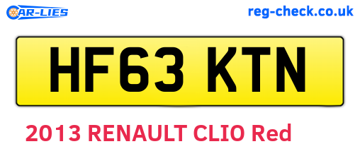 HF63KTN are the vehicle registration plates.