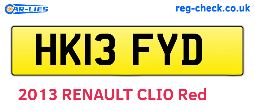 HK13FYD are the vehicle registration plates.