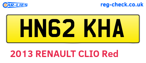 HN62KHA are the vehicle registration plates.