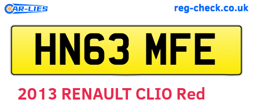 HN63MFE are the vehicle registration plates.