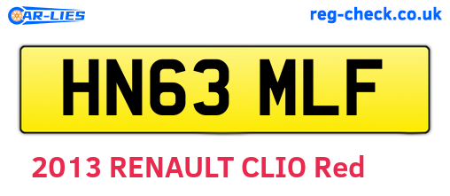 HN63MLF are the vehicle registration plates.