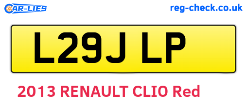 L29JLP are the vehicle registration plates.