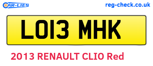 LO13MHK are the vehicle registration plates.