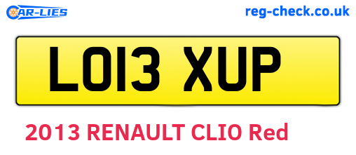 LO13XUP are the vehicle registration plates.