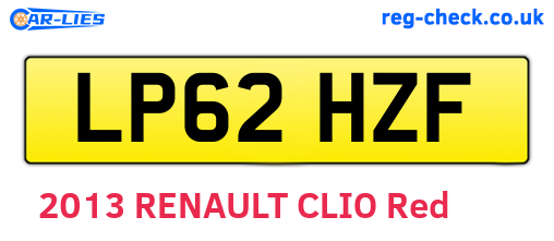 LP62HZF are the vehicle registration plates.