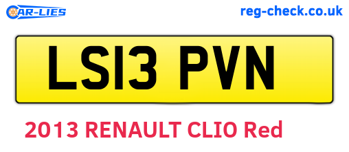 LS13PVN are the vehicle registration plates.