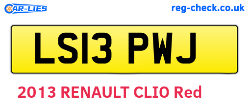 LS13PWJ are the vehicle registration plates.