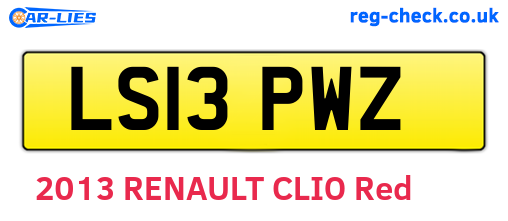 LS13PWZ are the vehicle registration plates.