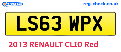 LS63WPX are the vehicle registration plates.